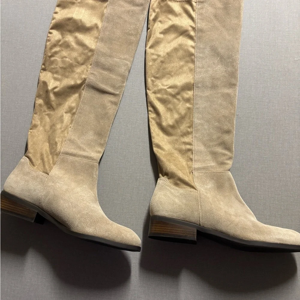 Lucky Brand Cream Over the Knee Boots Suede new not tag